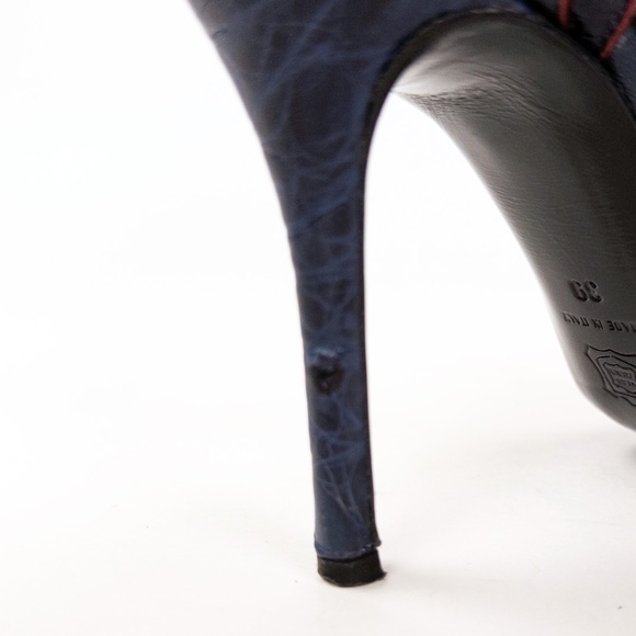 Lawrence Dacade Paris Alligator Lizard Leather Ankle Strap Pumps Heels - Picture 7 of 7